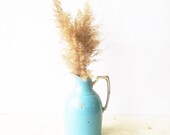 Blue Vintage Jug Insulated Shabby Chic Vase Pitcher