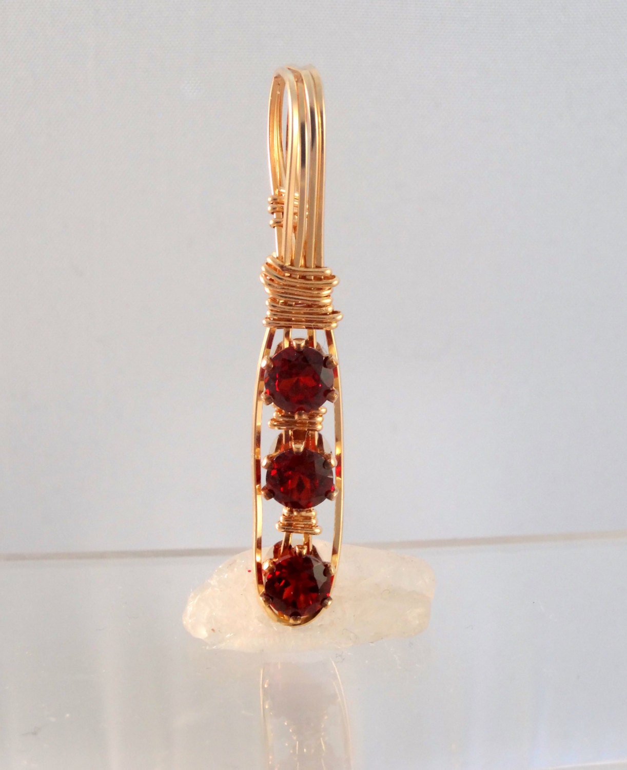 Garnet 3 Stone Pendant