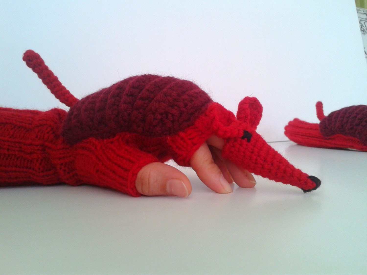 SALE-SALE-Original Design ,Cute Armadillos  gloves,long fingerless gloves, costume,  spring,easter, boy, girl
