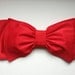Cherry red lycra Swim Fabric Bow Bandeau with Padding