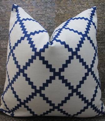 Lulu DK Chant Indigo - Designer Pillow Cover 20 x 20 -
