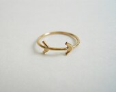 Hieroglyphics Arrow Ring 14k Gold Filled