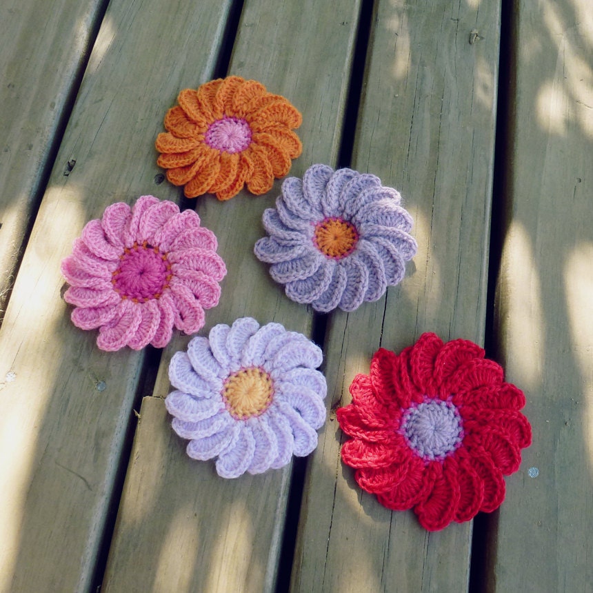 PDF Crochet Pattern Flower 3D Gerbera - Easy beginner - PHOTO TUTORIAL crochet instructions -  Flower crochet  pattern
