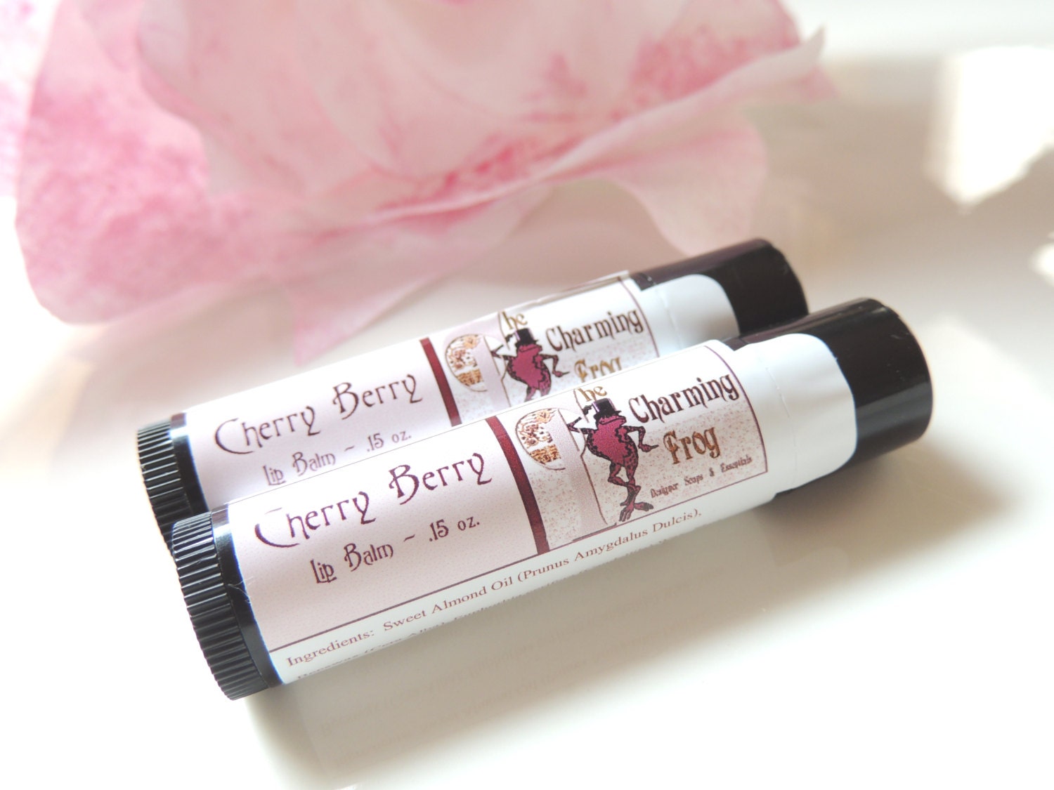 Sale - CHERRY BERRY, Perfect Kiss Lip Balm, Unsweetened, All Natural, Highly Moisturizing