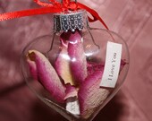 SALE Love Notes Roses Glass Heart Gift  I Love You Note Always And Forever