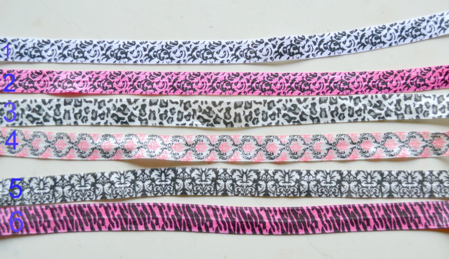 5/8" Fold over elastic - Printed 6 styles Il_570xn