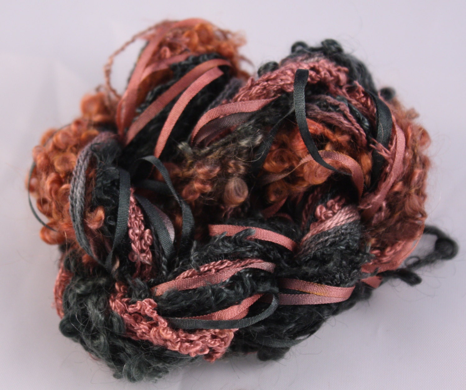 Silk embroidery Thread Silk ribbon black dark red Hand Dyed Variegated 7 silk threads 5 meters of each