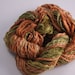 Embroidery Thread Ribbon cotton perle Hand Dyed forest moss green and brown variegated