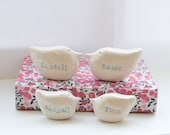 Personalized bird family 4 four bird family.