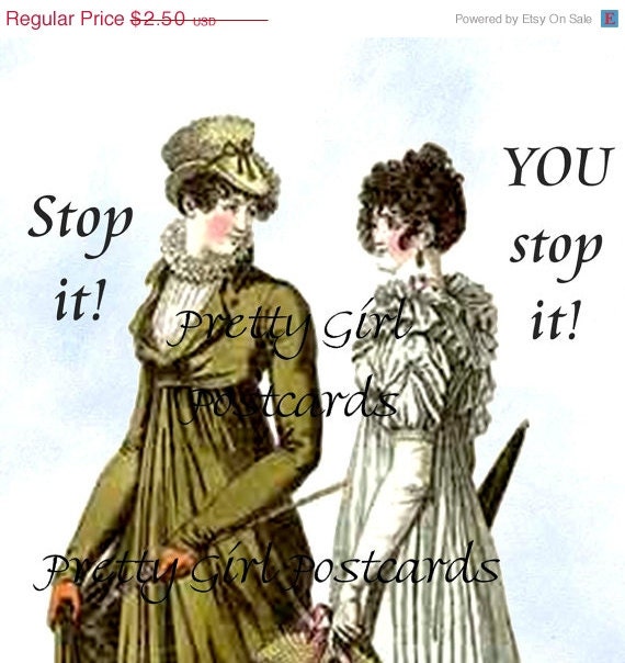 ON SALE Twisted Sisters -- Stop It YOU Stop It --   See More Funny Postcards at Pretty Girl Postcards