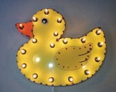 Large Yellow Rubber Ducky Vintage Industrial Metal Kids Bath Bedroom Sign Duck