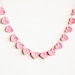 Crochet Hearts Garland Pink XL - 28 hearts