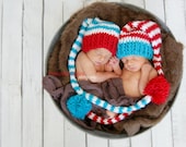 Thing 1 and Thing 2 matching twin newborn photo prop hats FREE SHIPPING