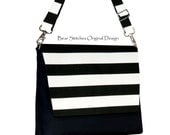 iPad / Tablet / MacBook Air 13" Messenger Bag - Water Resistant- Padded- Pockets - Zippered Top, Travel Bag - Book Bag, Stripes