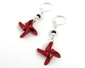 Whimsical Earrings (Fun Red Pinwheel, Toy Jewelry, Windmill, Kawaii Cute, Nostalgic)