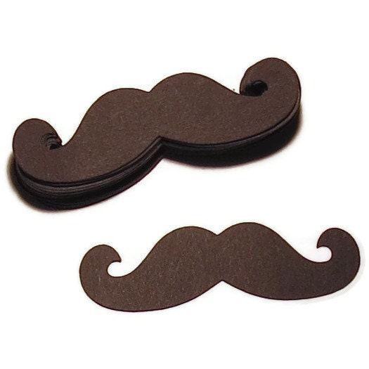 Mustache Die Cuts in Black Cardstock - 60 Pieces