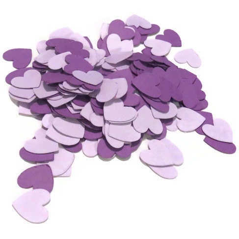 Wedding Confetti in Shades of Violet - 200 paper hearts - Heart Confetti