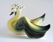 Vintage Hull Swan Planter - Yellow & Green - Cottage Chic
