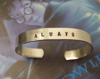 Severus Snape "Always" Doe Patronus Silver Aluminum Cuff Bracelet - Harry Potter & The Deathly Hallows Inspired Geekery