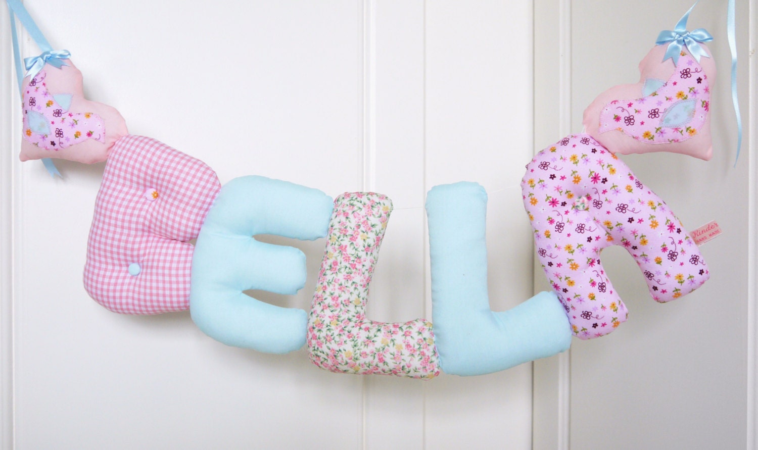 BELLA - Personalized Baby Name wall hanging, kids nursery decor. Perfect gift for a new baby girl. Christening or baby shower.
