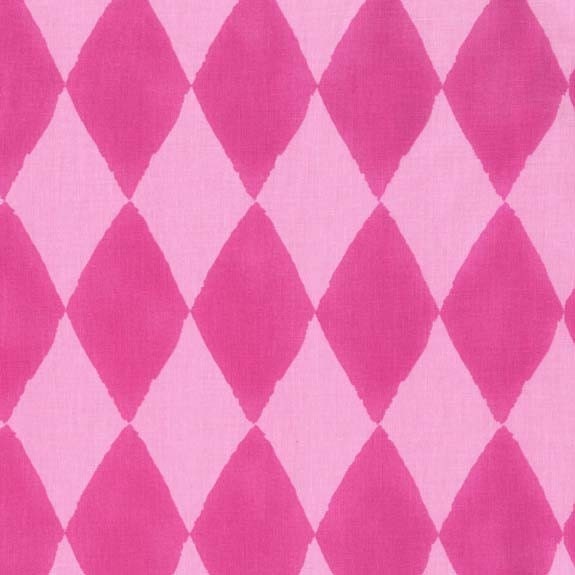 Let's Pretend by Sarah Jane for Michael Miller, Mr. Bear's harlequin in raspberry, 1 yard