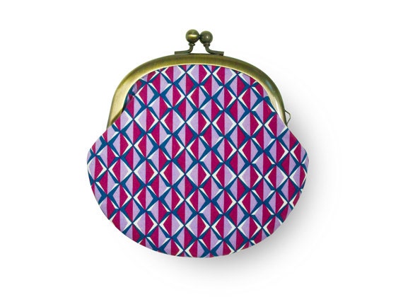 Geometric Purple and Lilac Coin Purse
