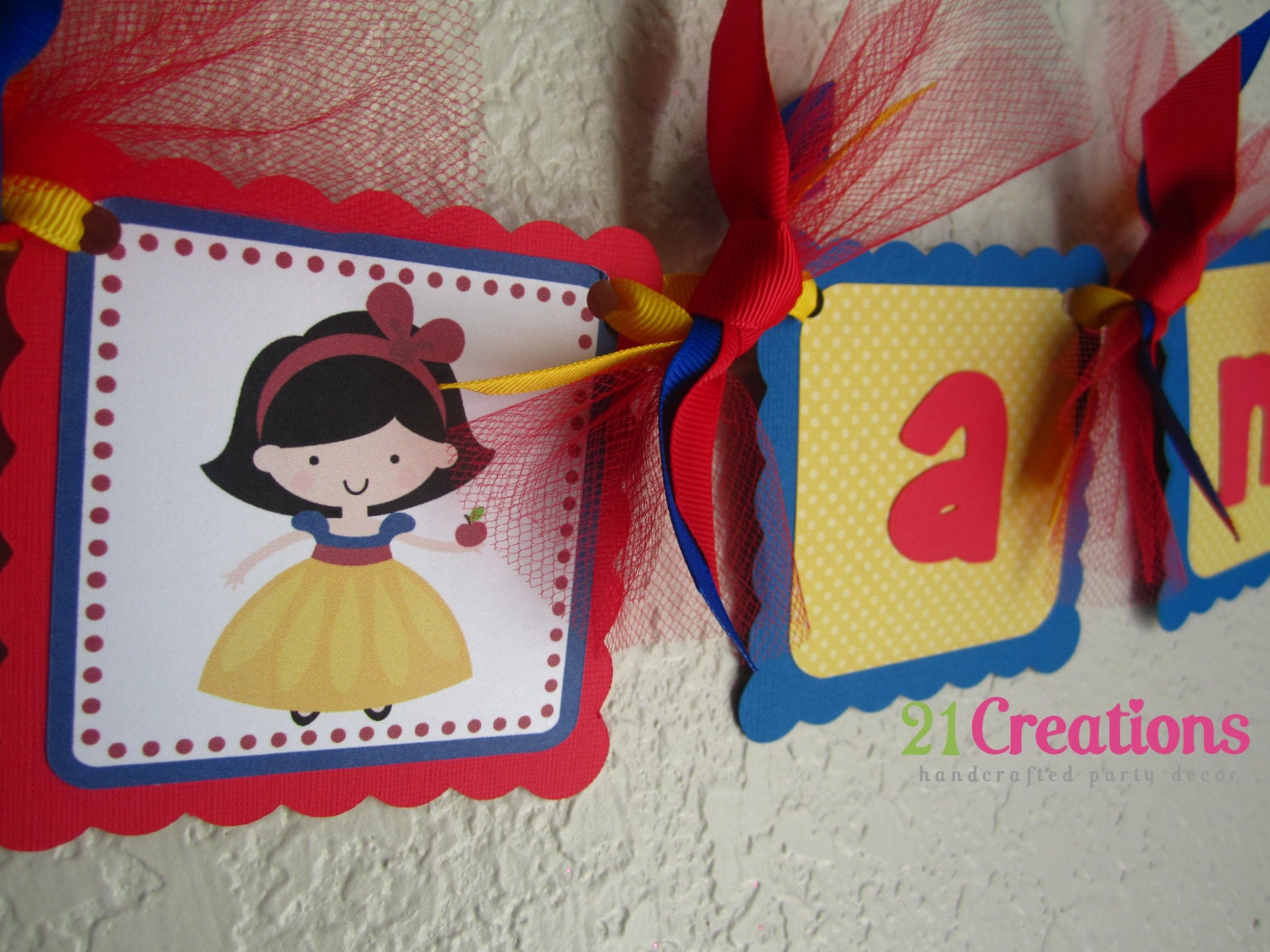 Snow White High Chair Banner "I am 1"