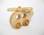 Little Wooden Toy Helicopter Natural Maple