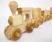 Wood Toy Train Set  5 Cars of Your Choice Eco Friendly