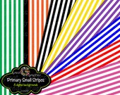 Stripe Digital Paper Digital Striped Paper Invitation Paper Primary Color Background Paper Instant Download Il_170x135