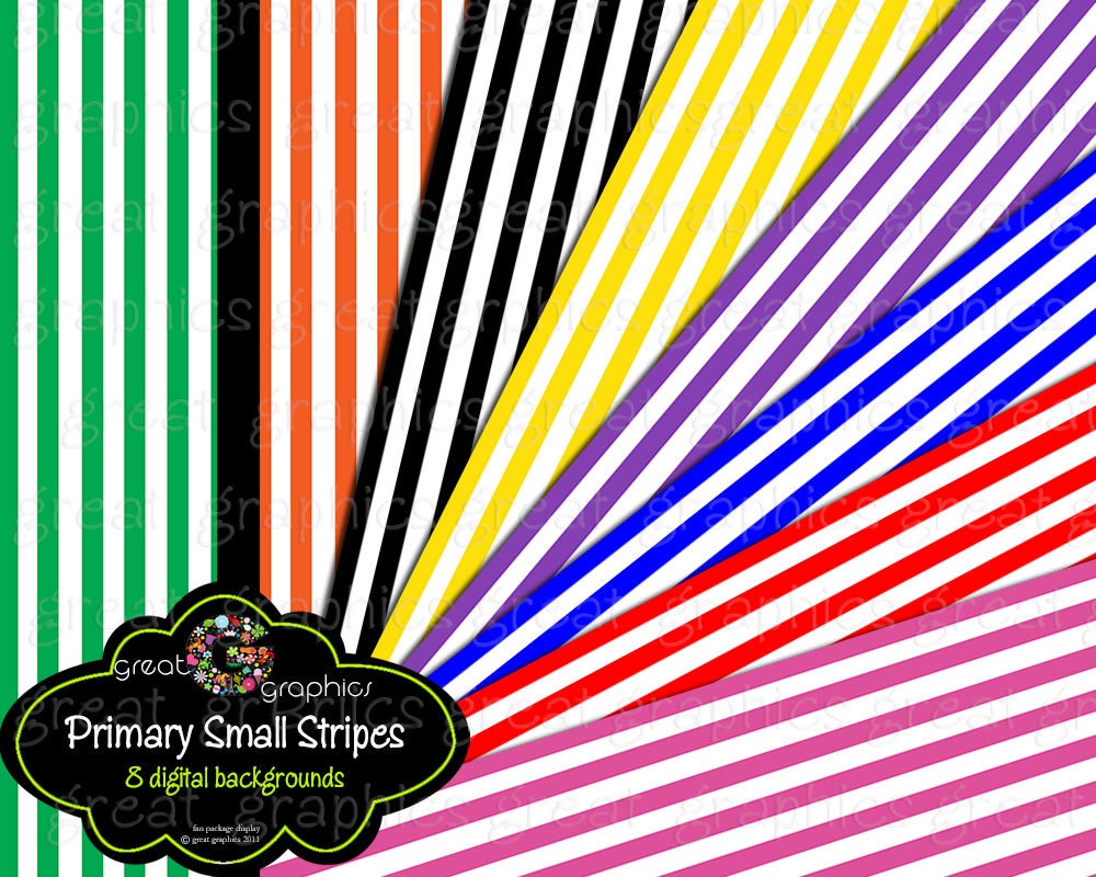 Stripe Digital Paper Digital Striped Paper Invitation Paper Primary Color Background Paper Instant Download Il_570xn