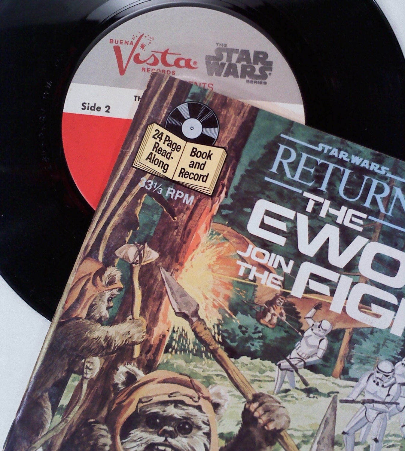 Vintage Star Wars Book and Record, EWOKS Join the FIght
