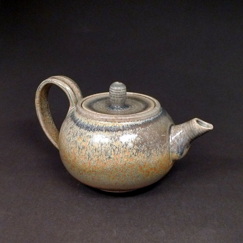 Porcelain Blue and Gold Speck Teapot