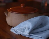 Blue Pinstripe Linen Kitchen Tea Towel Rustic Dish Towel