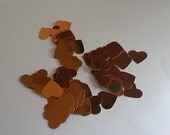 Dark Gold/ Bronze Hearts Wedding Confetti for party or cake tables-80 pieces made of foil paper