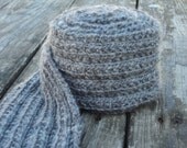 Winter Wool Scarf, Hand spun Merino