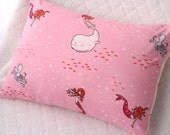 Baby Shower Gift - Nursery - Kids Bedroom - Pillow Case / Cover 12 x 16 Pink - Girl - Out to Sea Mermaid Play - Sarah Jane Fabric