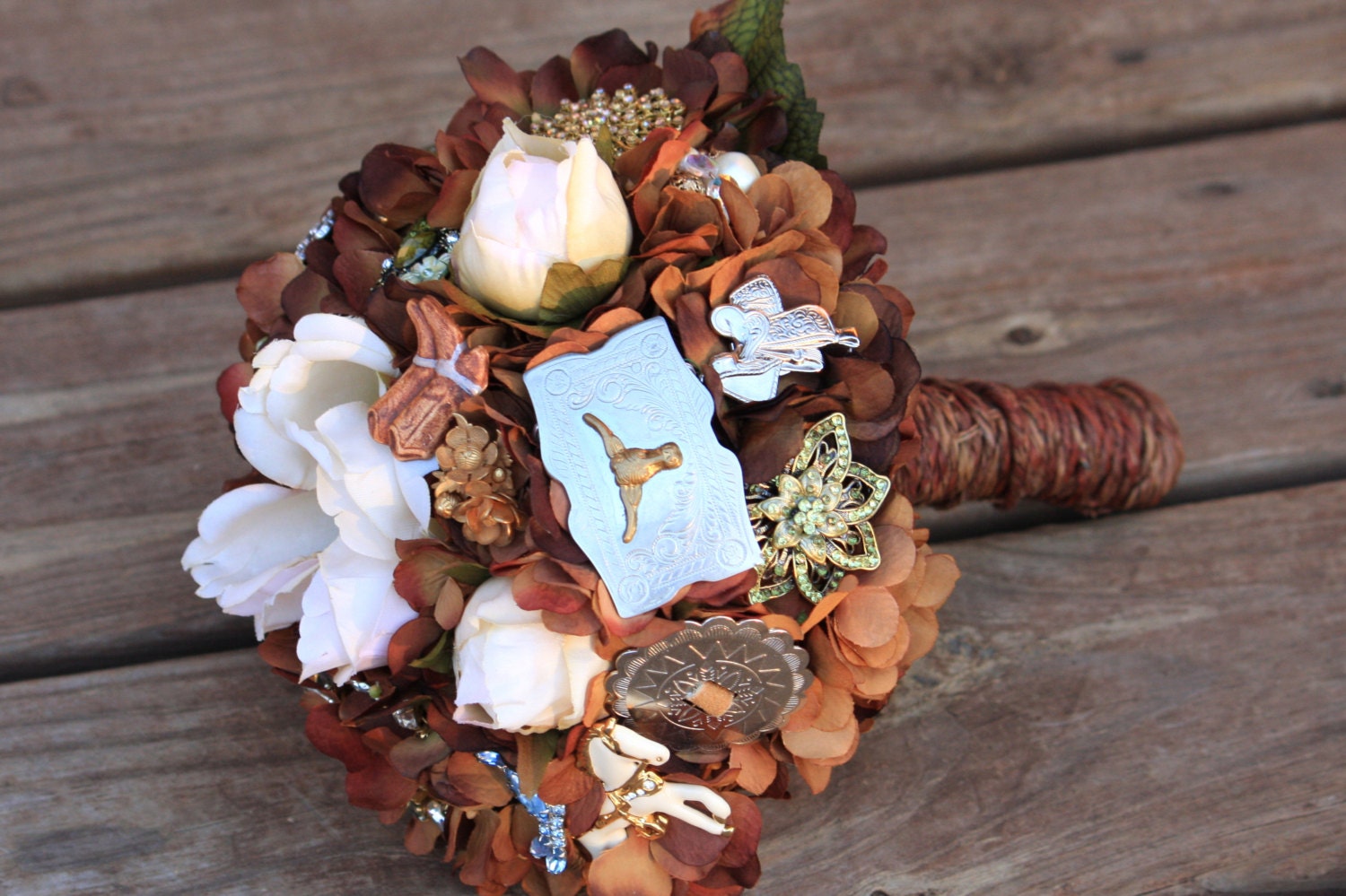 Country Western brooch bridal bouquet cowboy etsy wedding