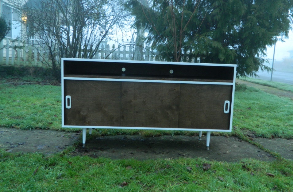 Mid Century Inspired Danish Modern TV Stand Credenza Entertainment Center 60"