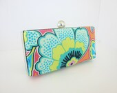 bridesmaid clutch purse, summer weddings minaudiere, floral bridesmaid clutch, turquoise clutch, coral clutch
