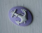 Pastel Anchor 40 x 30 mm Pastel Collection Lavender Anchor Cameo- Set of Three