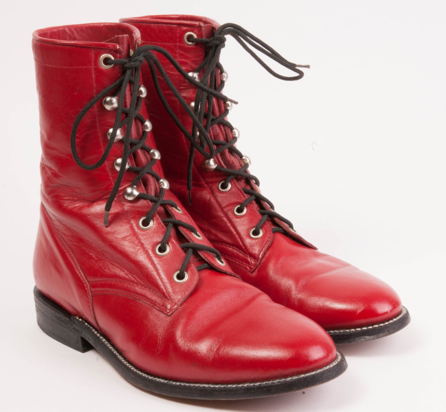 Men's Cowtown Brand Red Justin-Style Lacer Boot 7-1/2D
