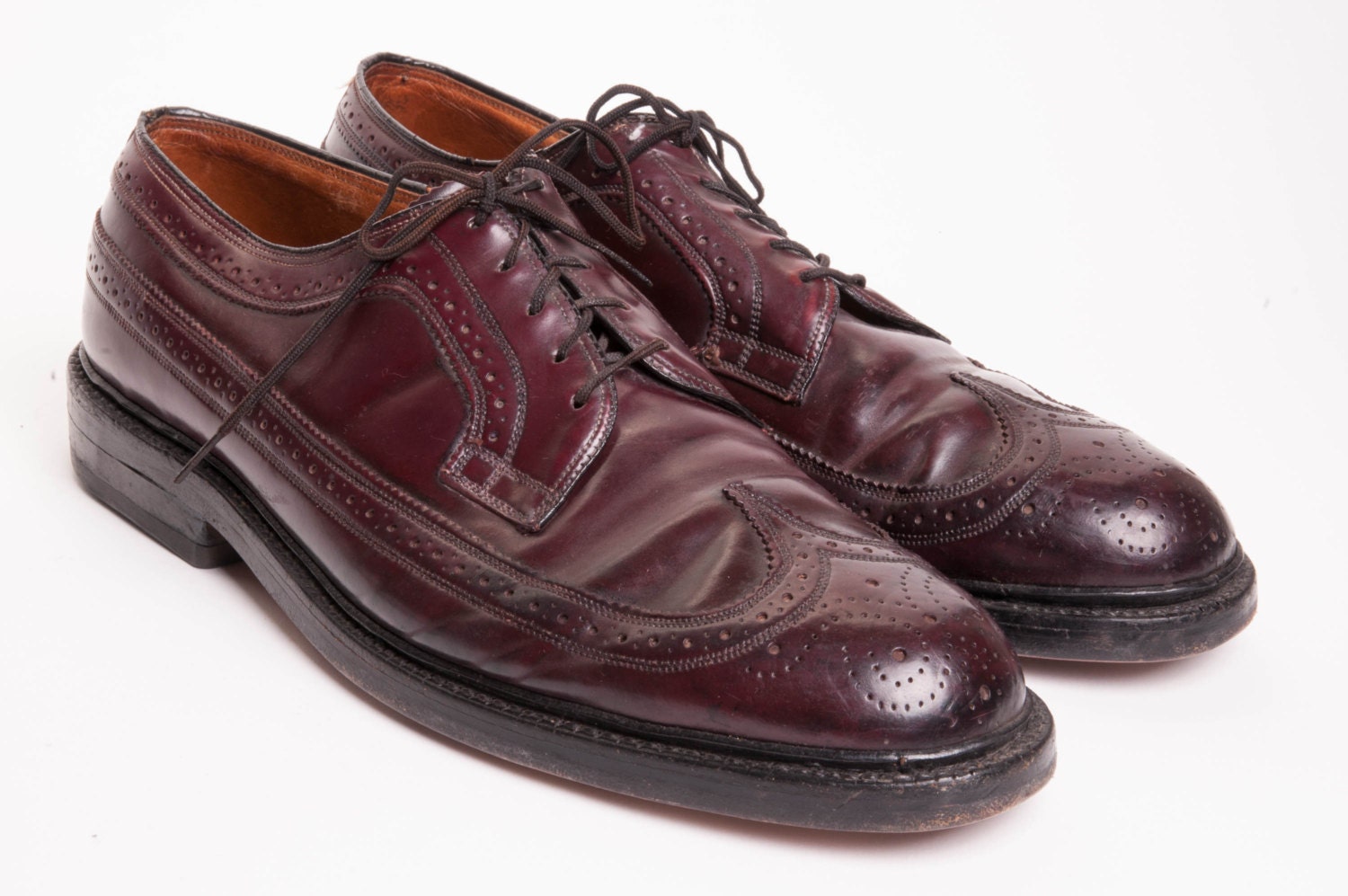 Johnson Murphy Men's Brown "Aristocrat" Wingtip Shoe 10-1/2C