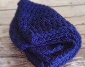 Baby Blanket- Chunky Handmade Crochet/Photography Prop/READY To Ship-Colonial Blue/Stroller Blanket