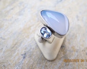 Chalcedony Blue Topaz Sterling Silver Ring