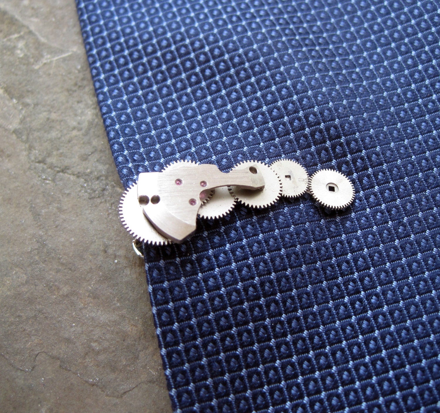 Clockwork Tie Clip "Twenty-Four" Clockwork Mancessories Mechanical Watch  Gears Industrial Tie Bar Tack Tiebar Tieclip Steampunk Tieclip