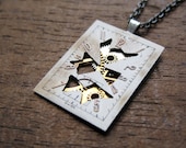 Watch Dial Pendant "Riven" Reconstructed Watch Parts Necklace Recycled Upcycled Gear Art Steampunk by A Mechanical Mind