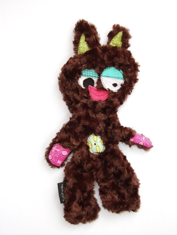 Stuffing & Squeaker Free Snuggly Fugly Dog Toy with Secret Heart Fortune -  Bestie by Fugly Friends