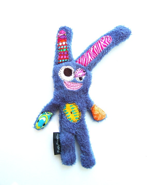 Mini Stuffing & Squeaker Free Snuggly Fugly Dog Toy with Secret Heart Fortune - Icecream Scoopah by Fugly Friends