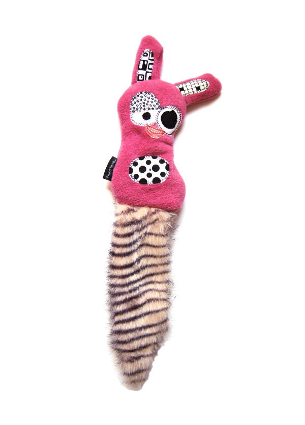 Large SQUEAKER FREE & Stuffing Free Dog Toy with Crinkle and Secret Heart Fortune - Smackarooney by Fugly Friends
